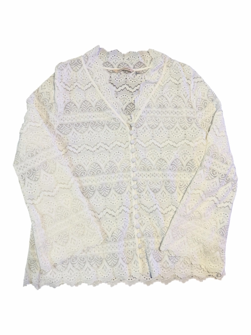 NWOT Soft Surroundings Lace Belle Sleeve Fairy Whimsical Blouse Top Regency